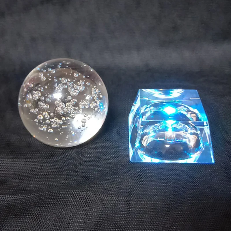 6CM Diameter Bubble Glass Ball Colorful LED Lighting Crystal Base Christmas New Year Home Decoration Accessories Birthday Gifts | Дом и сад