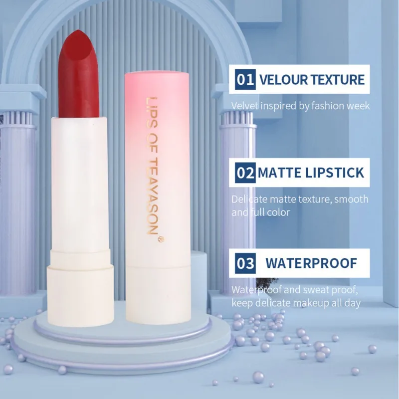 Матовая красная персиковая губная помада в стиле ретро 6 цветов водостойкая для