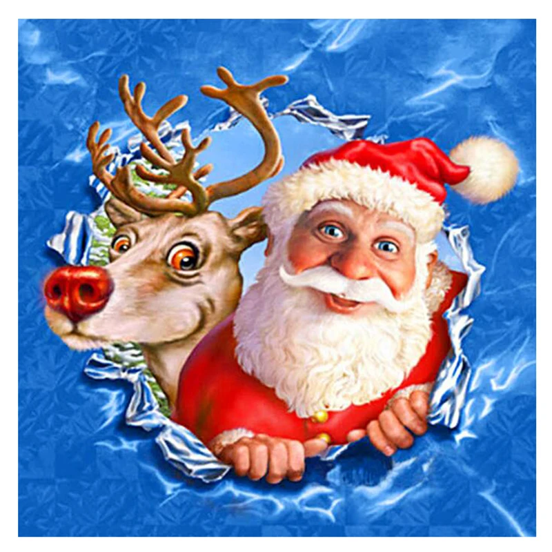 Рождественские квадратные/круглые камни с Санта-Клаусом лосями домашний декор