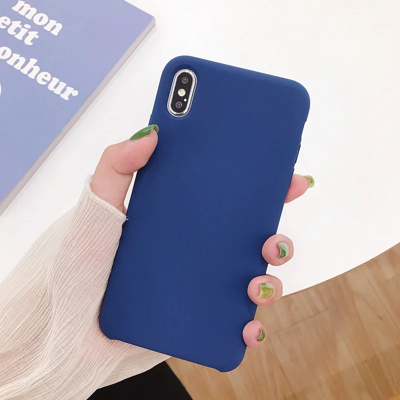 Blue cobalt Жидкий силиконовый чехол для iPhone 7, 8, 6, 6s Plus, устойчивый к царапинам, защитный чехол для iPhone 11 Pro Max XR X XS Max, чехол - Цвет: Blue cobalt