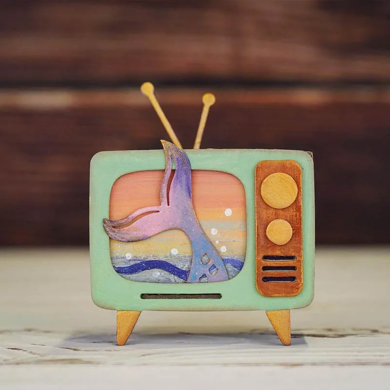 Металлические Вырубные штампы в стиле ретро для телевизора набор скрапбукинга