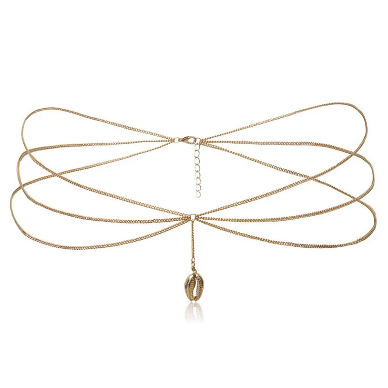 Женское вечернее платье с подвеской в форме ракушки простая длинная цепочка