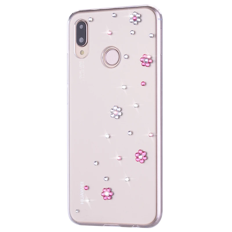 Чехол для телефона Huawei Y7 2019 прозрачный силиконовый чехол со стразами pro Prime