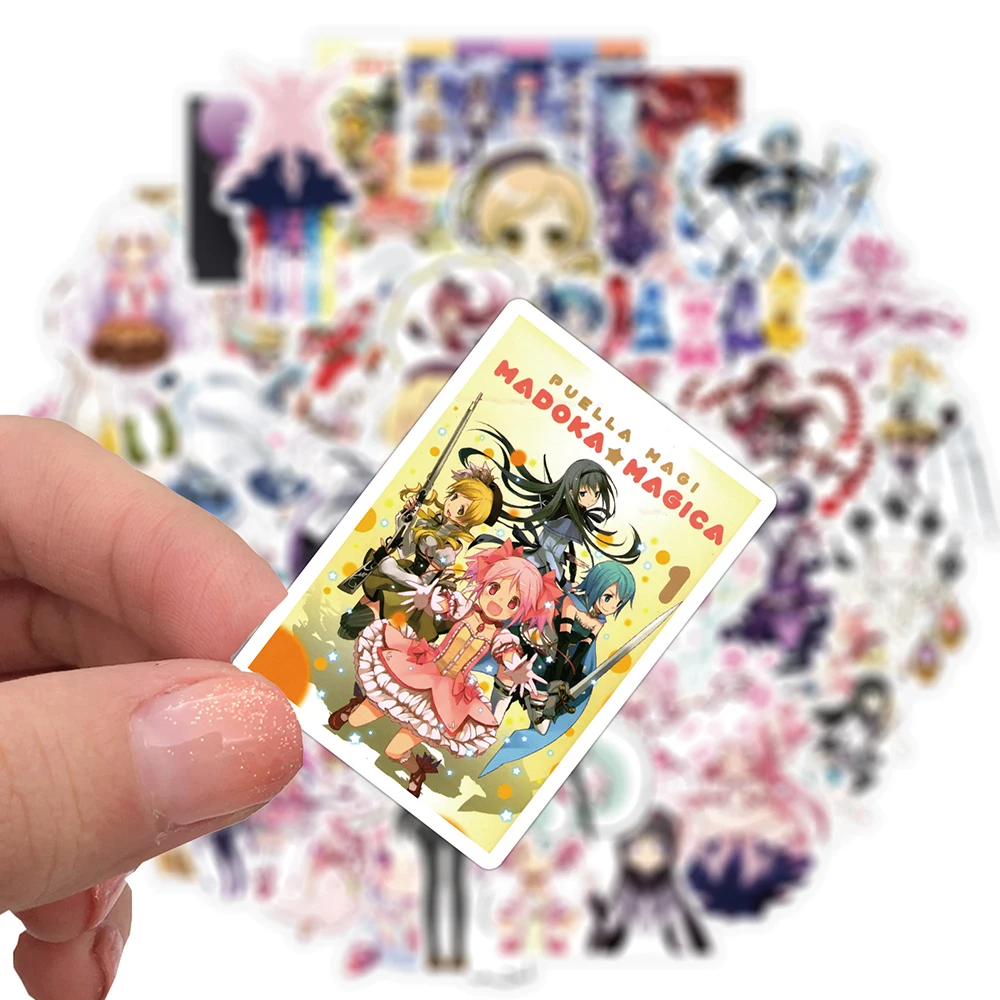 Pegatinas de dibujos animados de Anime Puella Magi Madoka Magica, impermeables, para monopat&iacute;n, port&aacute;til, guitarra, equipaje, grafiti, para ni&ntilde;os, 10/50 Uds.-2