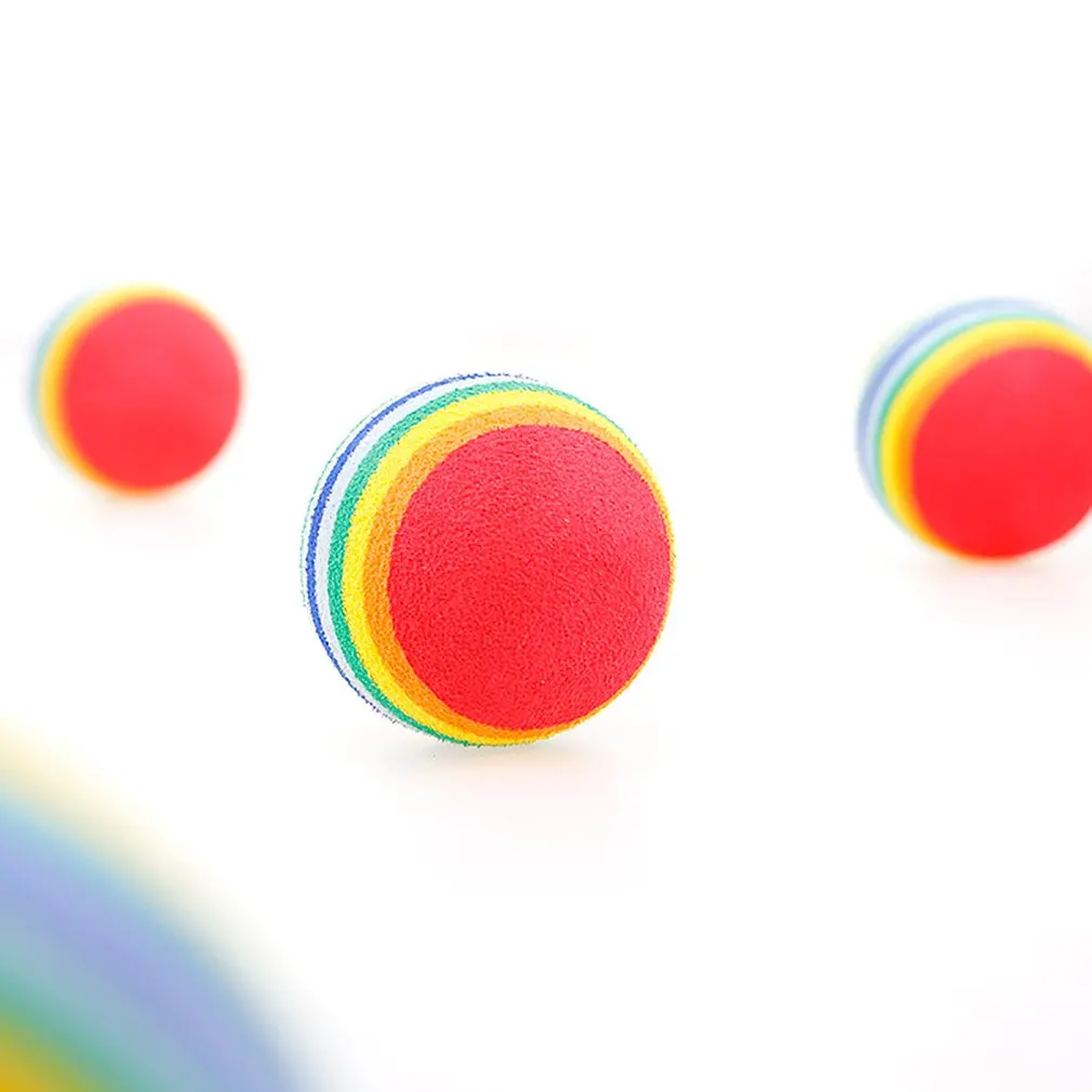 Забавная игрушка для щенков дрессировки собак мячи закуска цвет радуги пена EVA