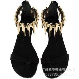 

New solid blue stone casual flat sandals women