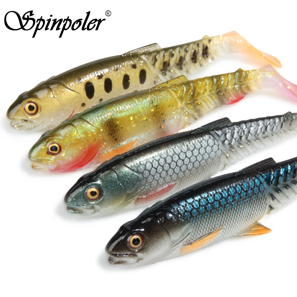 Мягкая рыболовная приманка Spinpoler с хвостом плавающая резиновая силиконовая для