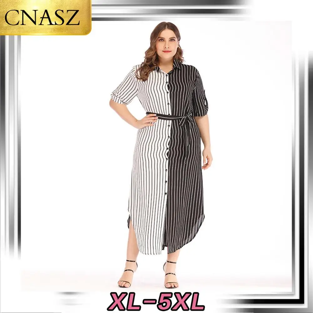 Новинка 2020 модное летнее платье с коротким рукавом отворотом черное белое