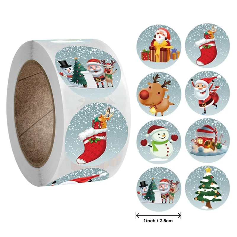

Christmas Gift Decoration Sealing Sticker Label-Christmas Gift Packaging Sticker Label 2.5cm / 1inch 500 Sheets / Roll New