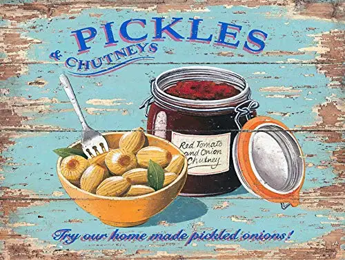 

Pickles Metal Tin Signs Wall Art Plaque Garden House Signs 8"X 12"
