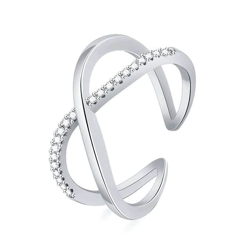 2019 серебряное кольцо с розовым золотом Модные кольца бриллиантами для женщин и