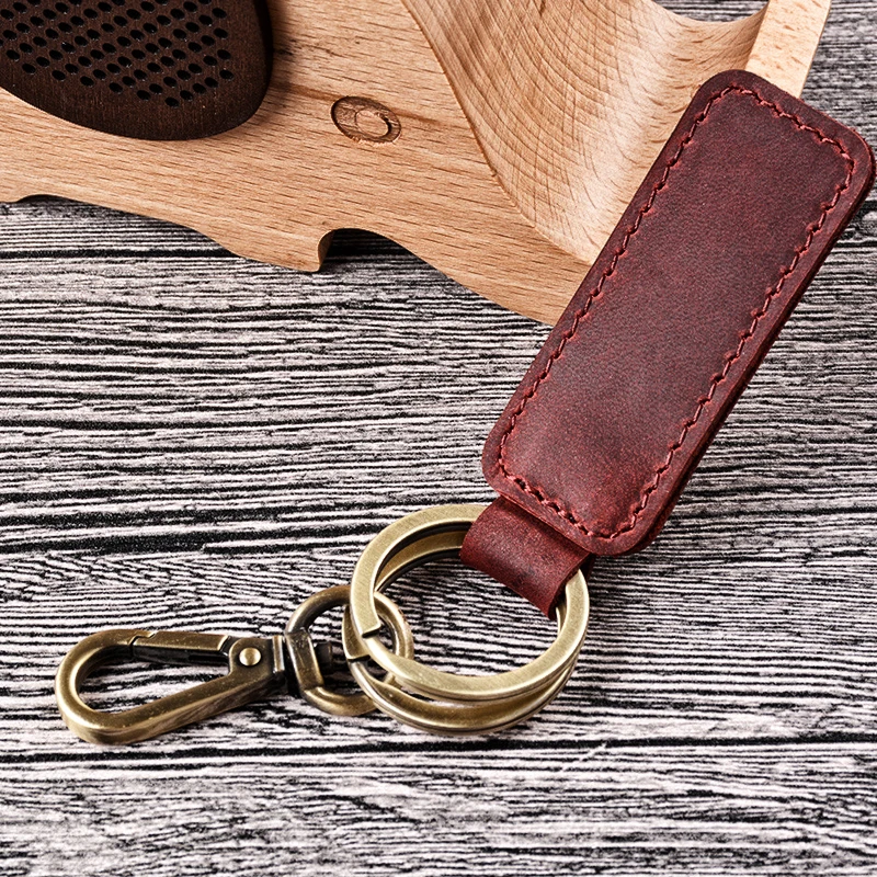В наличии креативный подарок кожаный автомобильный брелок для ключей с ручной