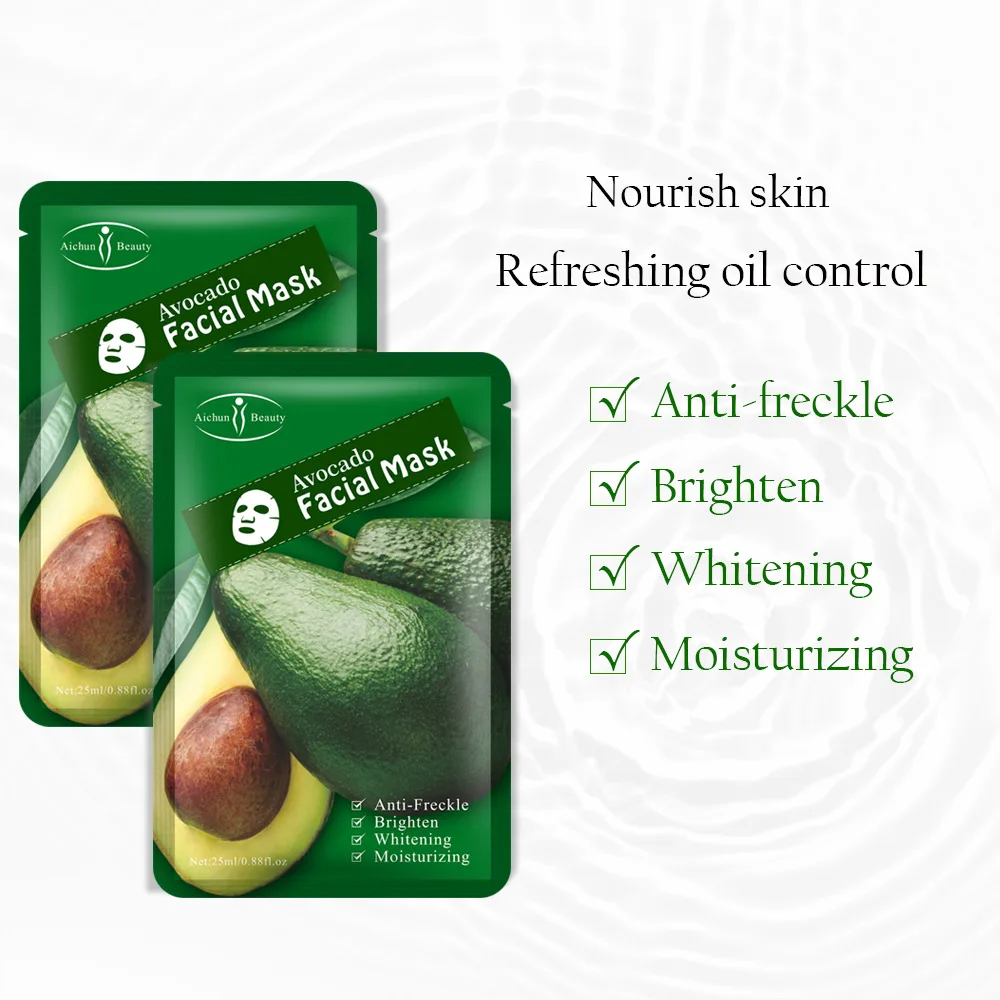 

[10 Pcs] Fruit Moisturizing Hydrate Avocado Facial masks Shea butter extract Anti-Aging Oil-control Whitening Face mask