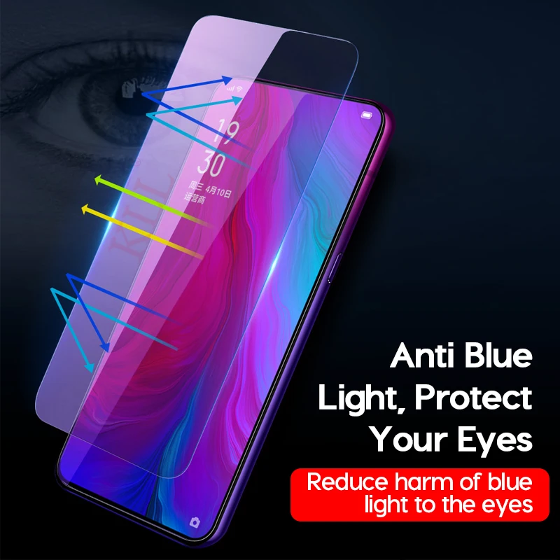 2.5D полное покрытие, анти-синий светильник, закаленное стекло для OPPO Reno Z 10x Zoom 5G, Защита экрана для OPPO F11 F9 Pro F7 Youth K3 K1