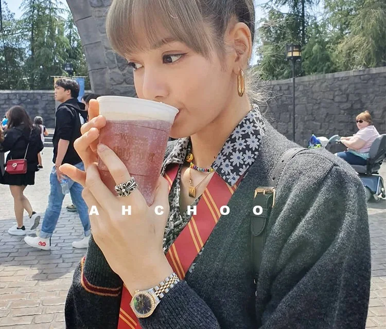 Blackpink lisa Ювелирные серьги золотистого цвета овальные Висячие подарки круглые серьги для женщин