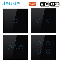 wifi smart touch switch light switches wireless remote control wall switch with alexa echo google home luxury tempered glass pan