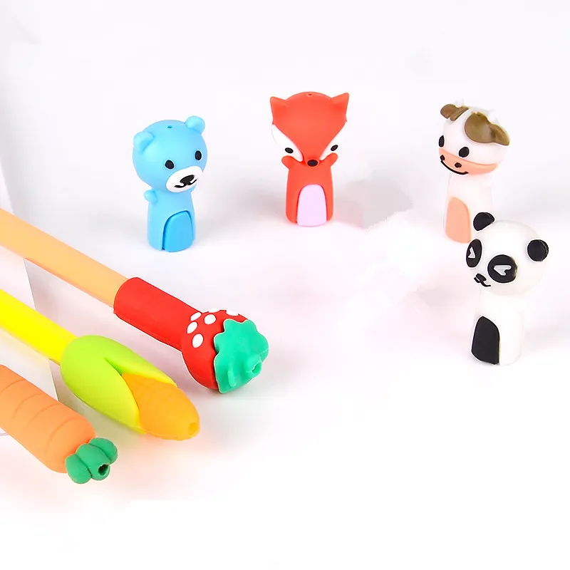 1 комплект мультяшная силиконовая ручка кепка карандаш для овощей морковь топ