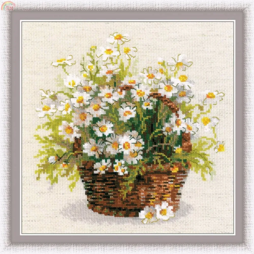 

New Beautiful Lovely Counted Cross Stitch Kit Riolis 1478 Daisy Camomile Chamomile Flower Flowers