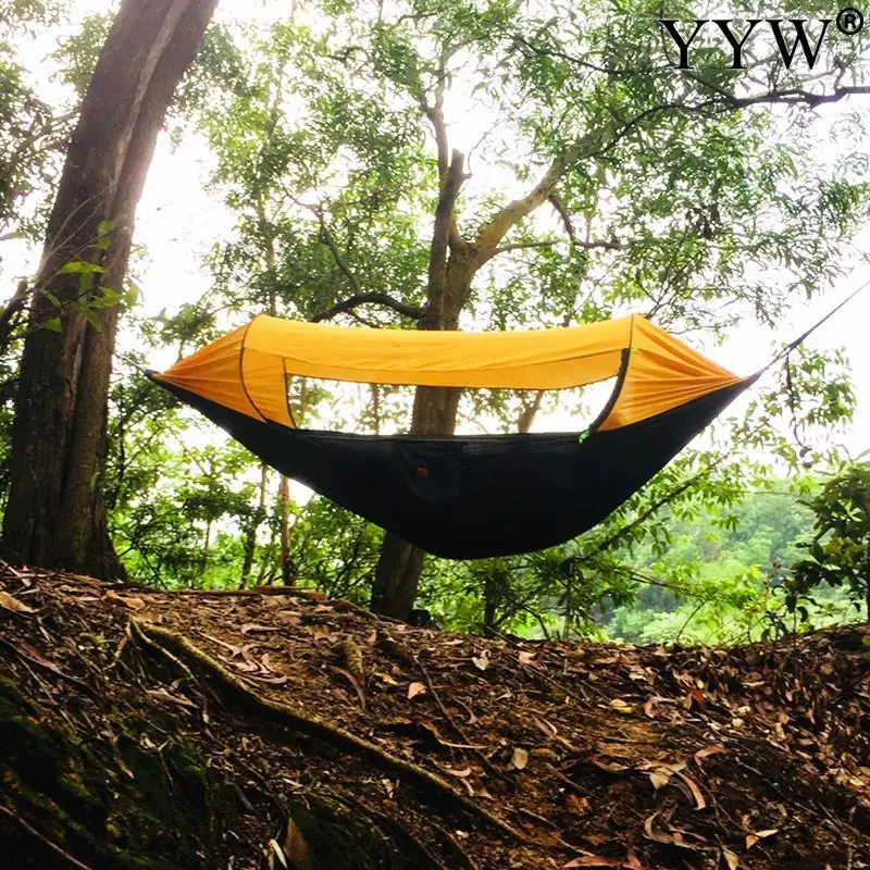 

1-2 Person Portable Outdoor Camping Hammock with Mosquito Net High Strength Parachute Fabric Hanging Bed Hunting Sleeping Swing