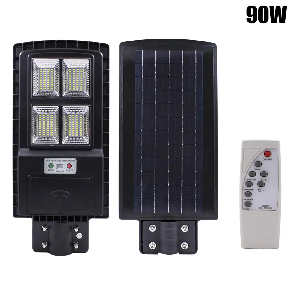 

90W 160LED Outdoor IP65 Waterproof Light Solar Sensor Street Light with Remote Control and Radar Sensor