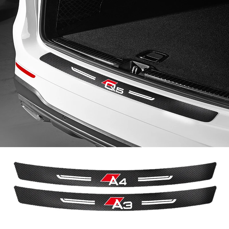 1pcs Car trunk Protective Decorative Carbon Fiber Fabric Scratch-proof modification of for Audi A3 A4 A5 A6 A7 Q3 Q5 Q7 | Автомобили и