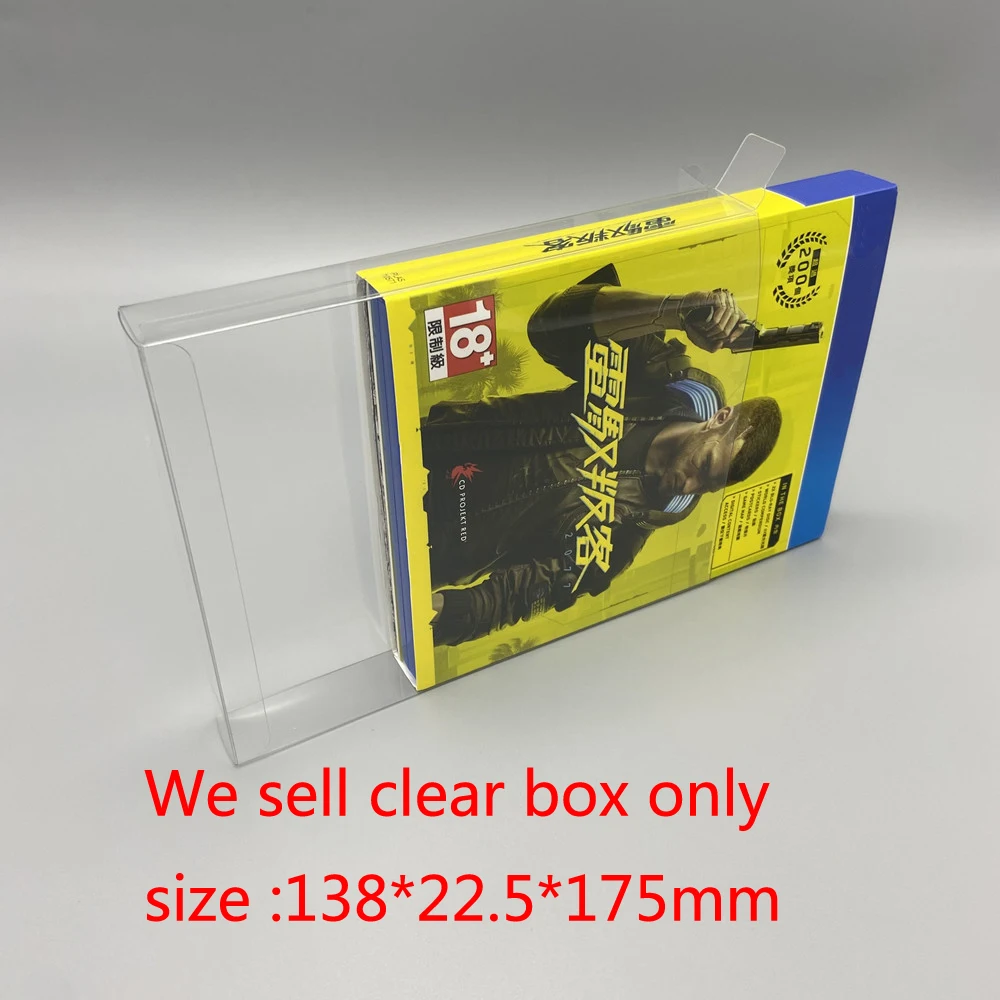 

10PCS Clear box For PS4 Cyberpunk 2077 game card Transparent Collection Display Box storage box PET protective box
