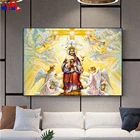 Алмазная 5D картина сделай сам, картина из христианских страз, вышивка с изображением Иисуса, ангела, религия, квадратная, Круглая Мозаика, набор ручной работы