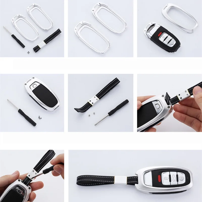 Алюминиевый сплав автомобильный умный чехол для ключей Audi A1 A3 A4 A5 A6 A7 A8 Quattro Q3 Q5 Q7