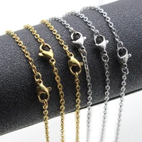 10pcs stainless steel chain necklaces for men women gold silver color for pendant charms chain lobster clasp necklace jewelry