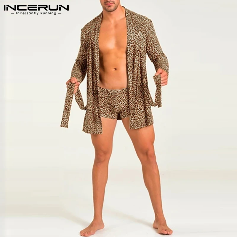 INCERUN-Chaqueta de punto de manga larga para hombre, ropa Sexy holgada y cómoda con estampado de leopardo que combina con todo, S-5XL, 2022