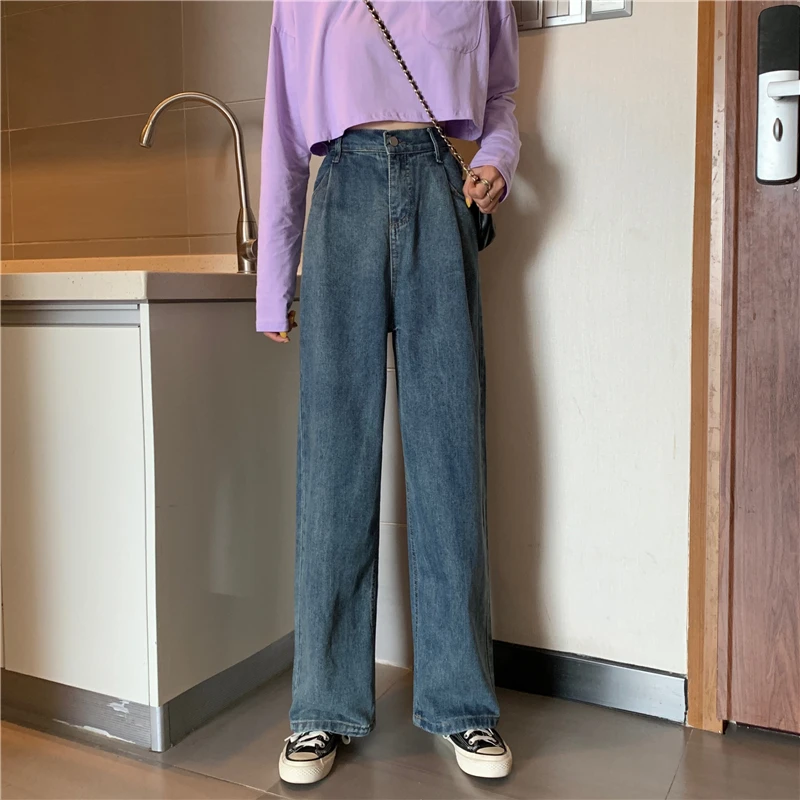 

С высокой талией утягивающие джинсы Осенняя женская обувь зима 2020 новый корейский Стиль полу-модель с эластичной резинкой на талии универс...