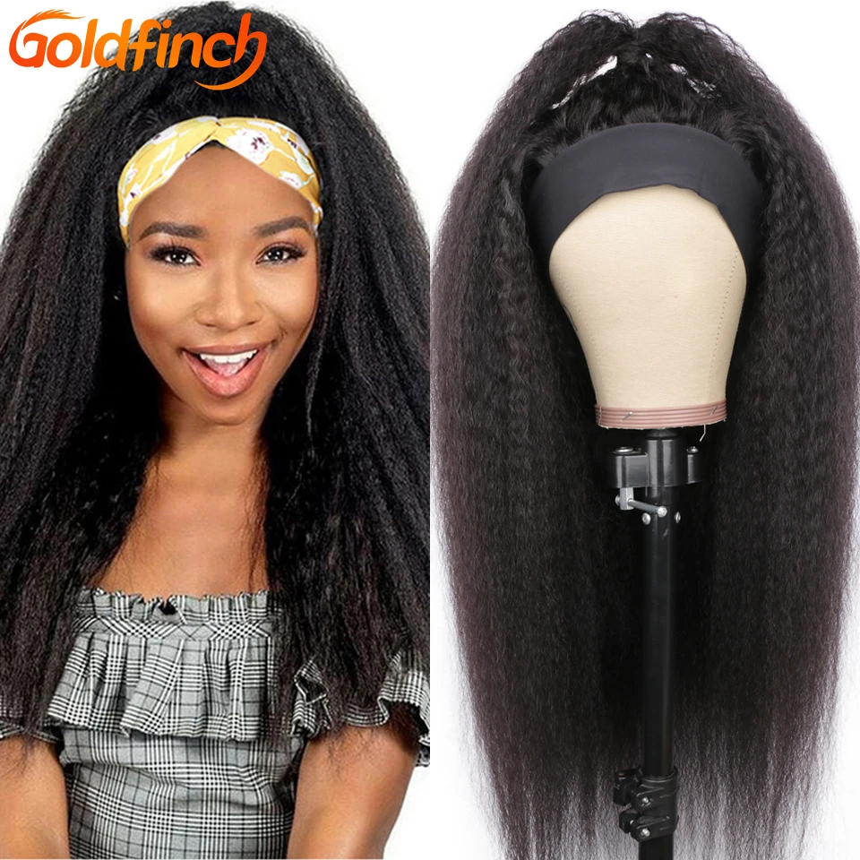 Щегол парик с головной повязкой человеческих волос кудрявый без клея не шьют в