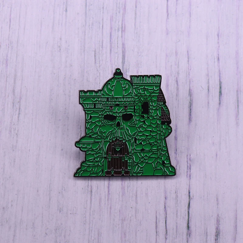 Замок Grayskull отворот булавка Вселенная вдохновленная эмалью брошь Ретро 80s