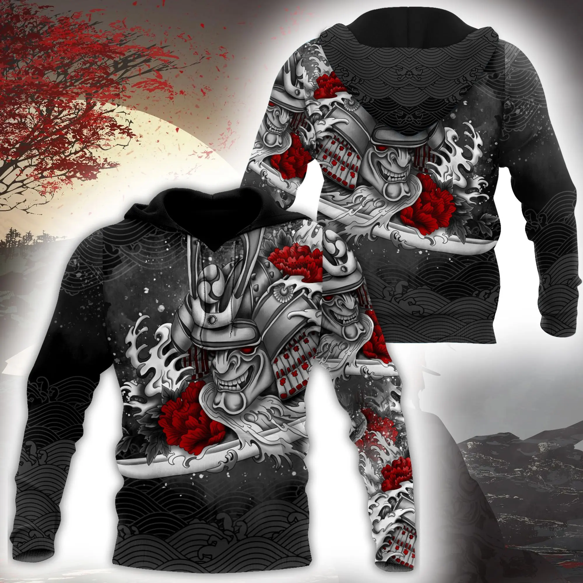 

New Japanese Samurai Tattoo 3D Printing New Men's Sweatshirt Harajuku Zip Hoodie Casual Unisex Jacket Pullover Style - 10