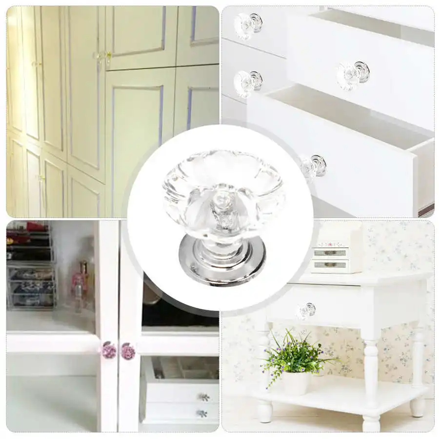 10 шт. ручка для выдвижных ящиков вытягивания тыквы хрустальная пластиковая