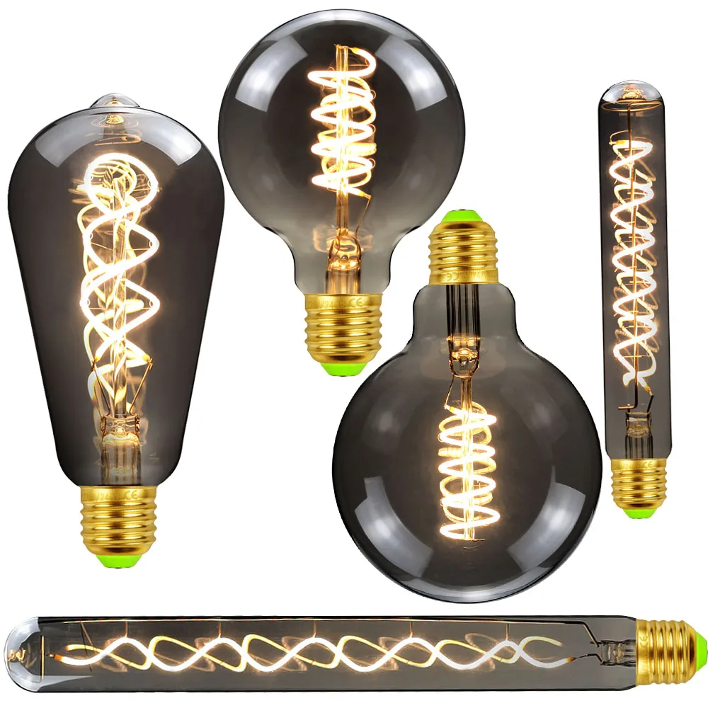 

Светодиодная лампа Эдисона TIANFAN, домашсветильник s, винтажная дымовая светодиодная лампа, 220 В, E27 светильник ПА 2700K, 4 Вт