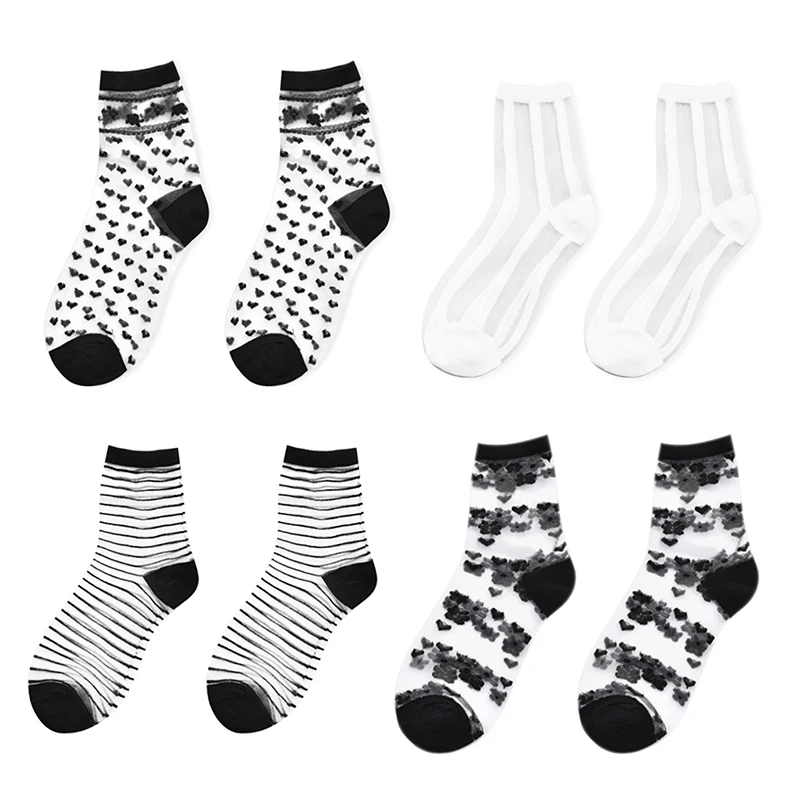 Женские модные прозрачные носки для девочек сетчатые стекла шелковые