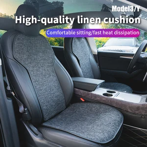car seat cushion for tesla model 3model y comfortable and breathable linen fabric seat cushion car interior seat accessories free global shipping