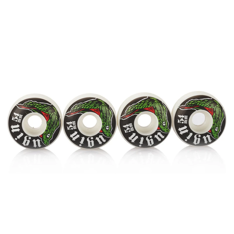 

4pcs Professional PU Skateboard Wheels 54x32mm Skating Cool Design White Wheel SHR-100A