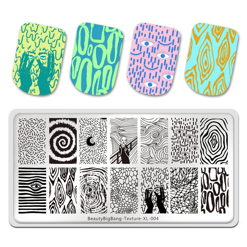 

BeautyBigBang Stainless Steel Stamp Template For Nail Art Print Nail Stamping Plates Texture XL-004 Whirlpool Eyes Image