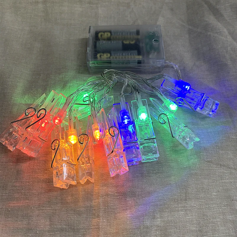 USB 1M 10LED Garland Card Photo Clip Led String Fairy Light Christmas Holiday Wedding Valentines Home Bedroom Decoration | Лампы и