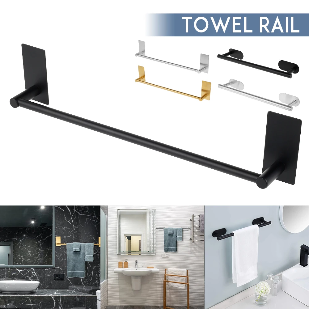 

40cm Towel Rack Towel Hanger Stainless Steel Bathroom Towel Holder Wall Hanging Towel Bar Bathroom Shelf Storage Rack