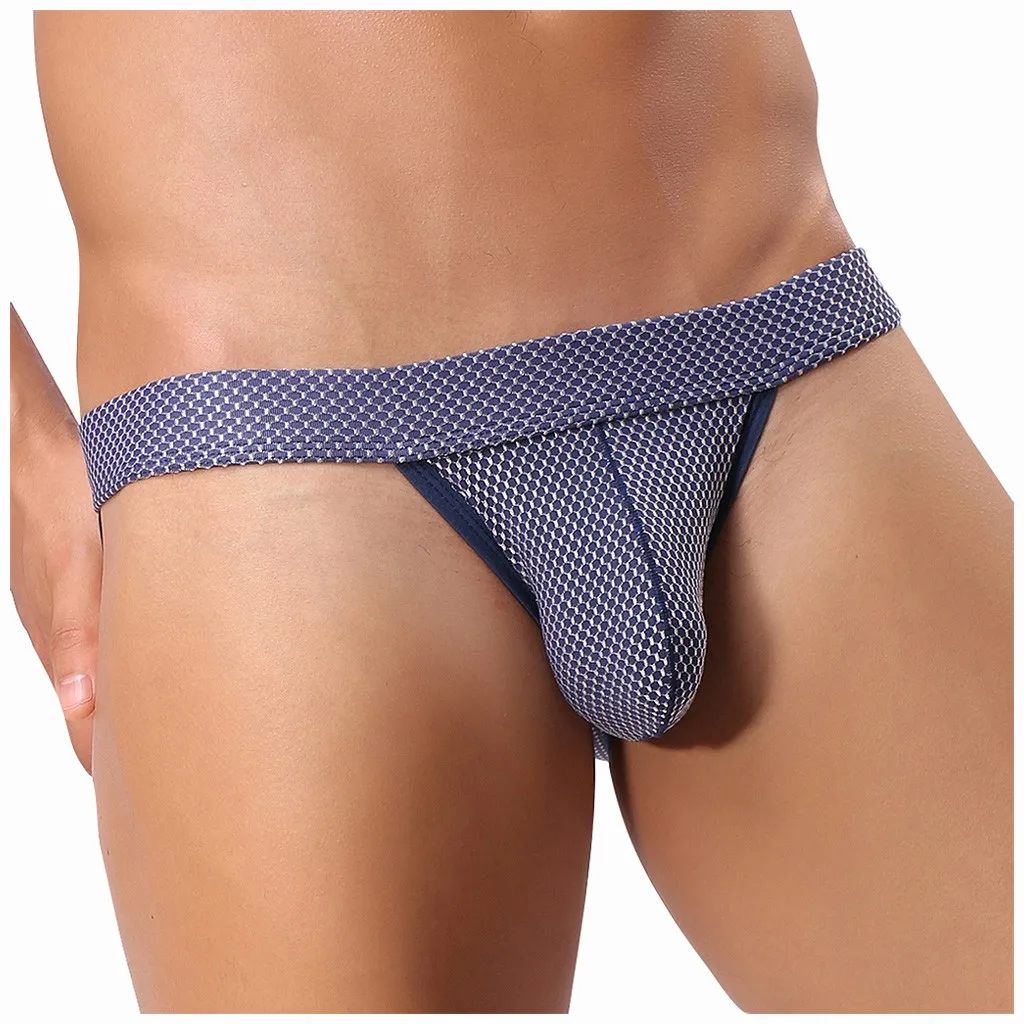 Breathable Designed Men's Underwear Mesh Briefs Slip Shorts Low Waist Gay Men Soft Knickers Short Sexy Male Panties |