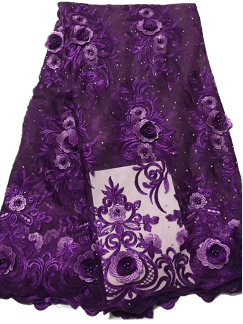 Super high quality 5yards sewing lace fabric with beads DIY evening dress french tulle designs women wedding party dresses |