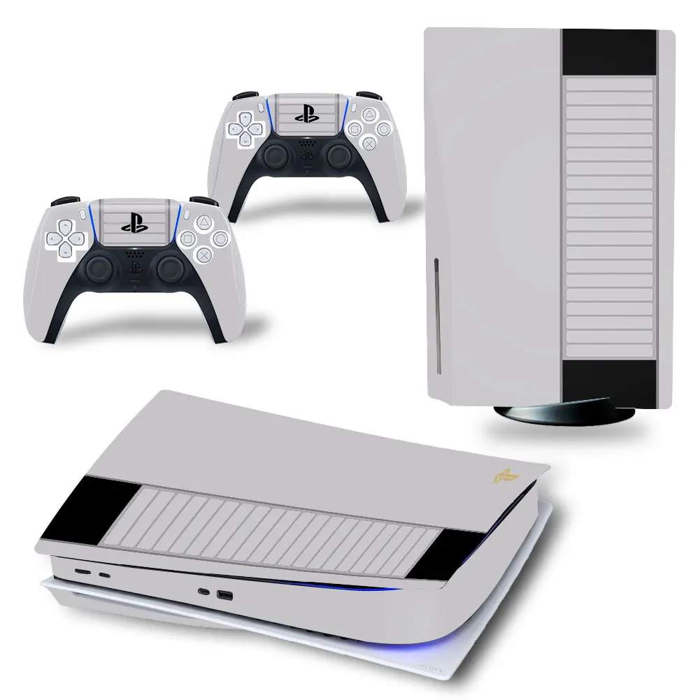 

Новый серый PS5 дисковое издание кожи Стикеры наклейка кожного покрова для Игровые приставки 5 консоли и 2 контроллеры PS5 диск кожи Стикеры
