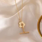 SHANGZHIHUA ожерелье из лепестков, новый корейский кулон с пряжкой спереди, Женское Ожерелье, модная цепочка для ключиц, 2020 новые ювелирные изделия