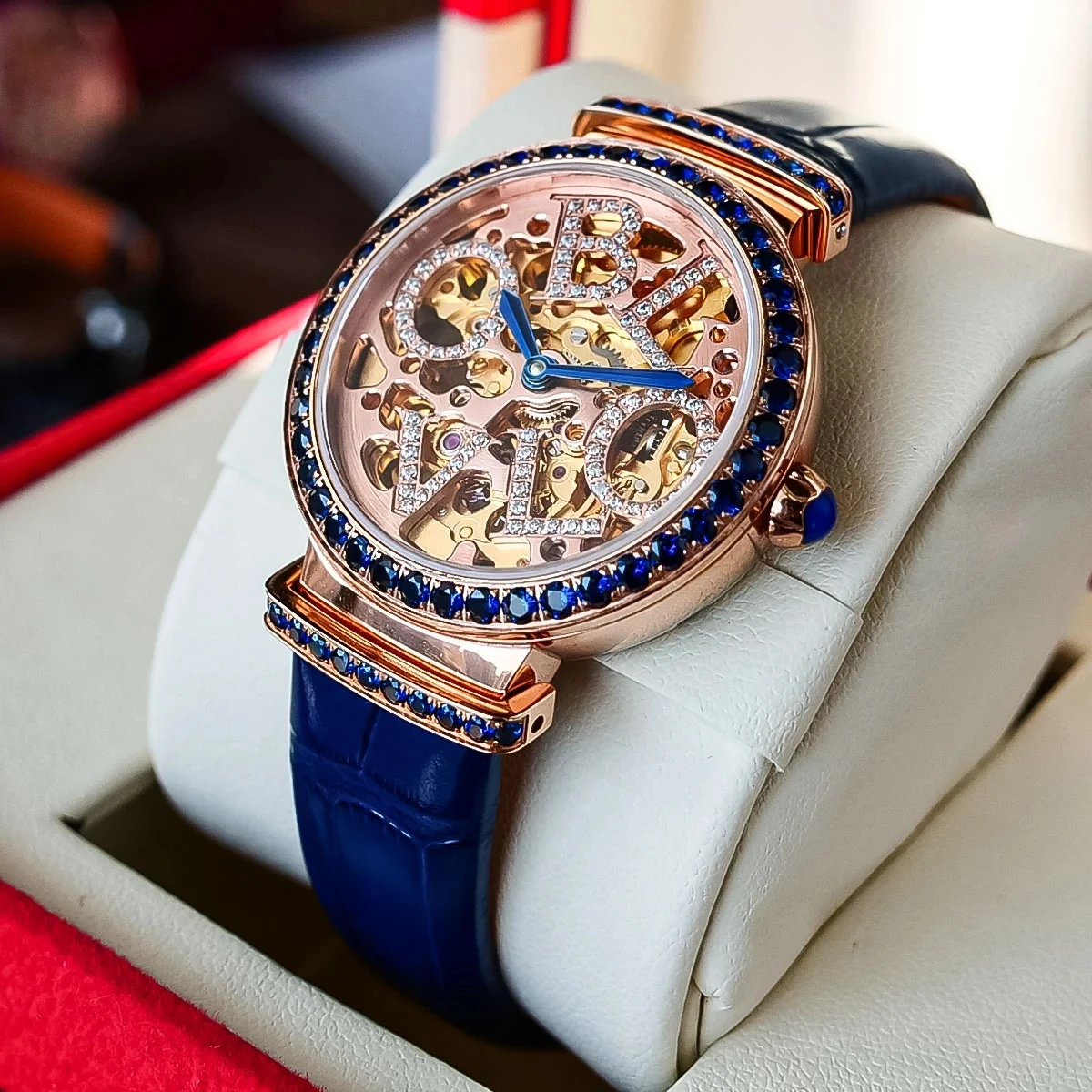 Новые дизайнерские женские Автоматические часы-скелетоны OBLVLO роскошные