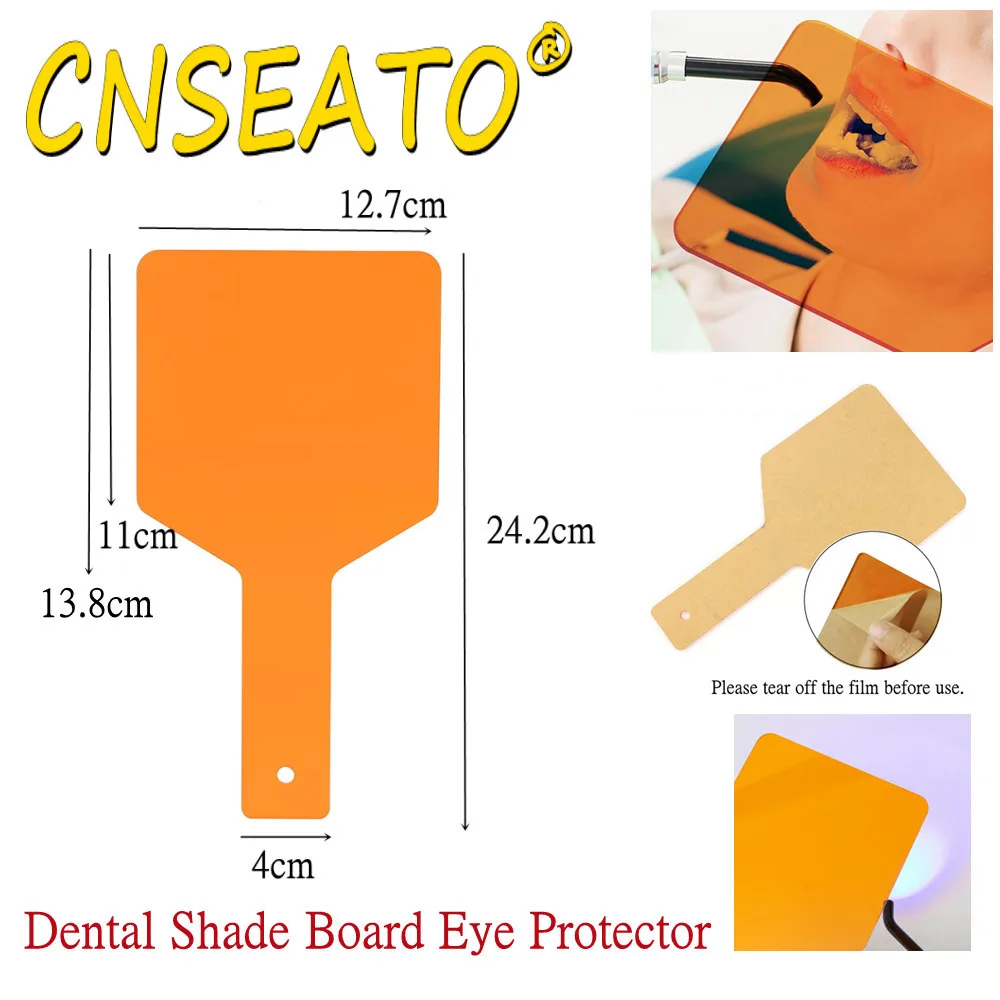 

Dental Shade Board Eye Protector Hand Held Shield Plate Dentistry Lab Light Curing Lamp Filter Paddle Dentist Clinic Tool Guard