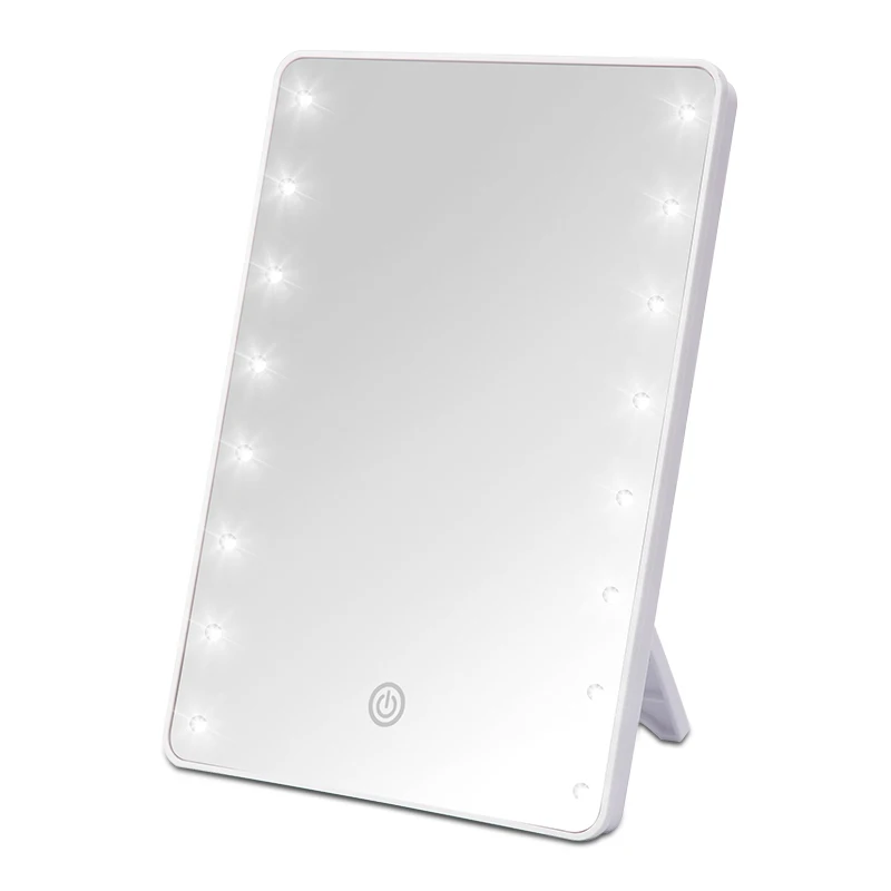 16led white 16/22 светодиодный сенсорный экран зеркало для макияжа 1X 10X настольная столешница яркая Регулируемая USB кабель или батареи инструменты для использования - Цвет: 16led white