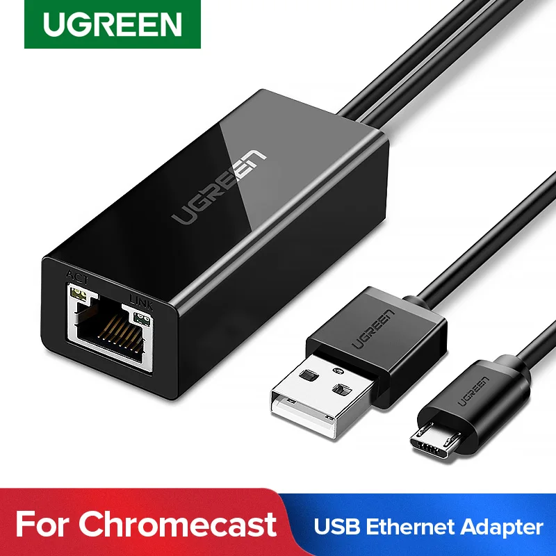 Адаптер Ugreen Ethernet для Chromecast USB 2 0 к RJ45 Google в 1 Ultra Audio TV Stick Micro сетевая карта|Сетевые